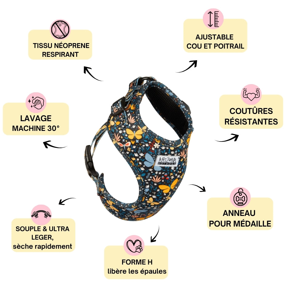 Harnais pour chien en H - Butterfly
