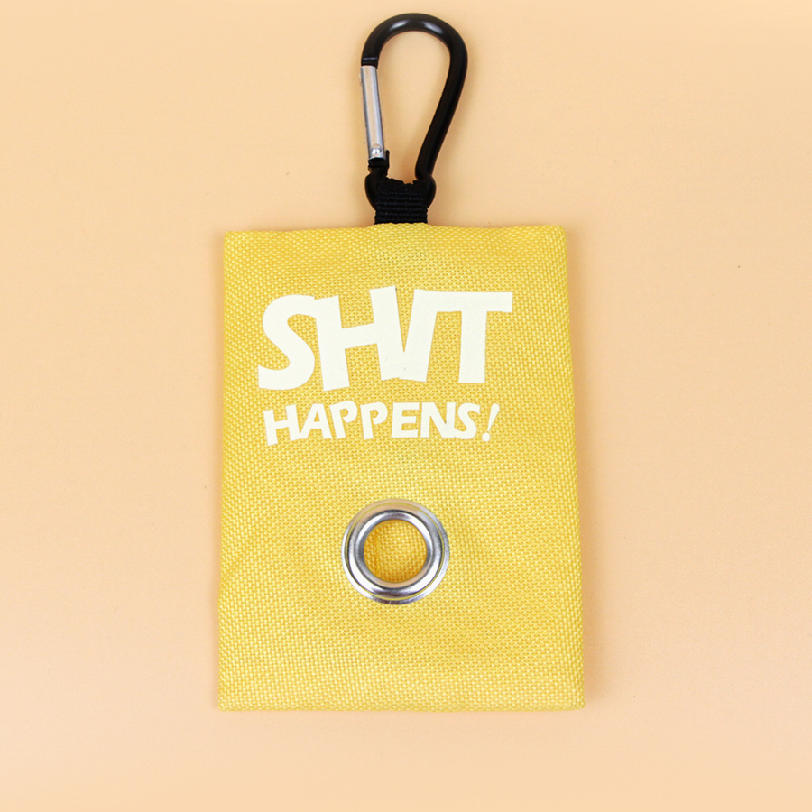 Sacs à déjections "Shit Happens" jaune