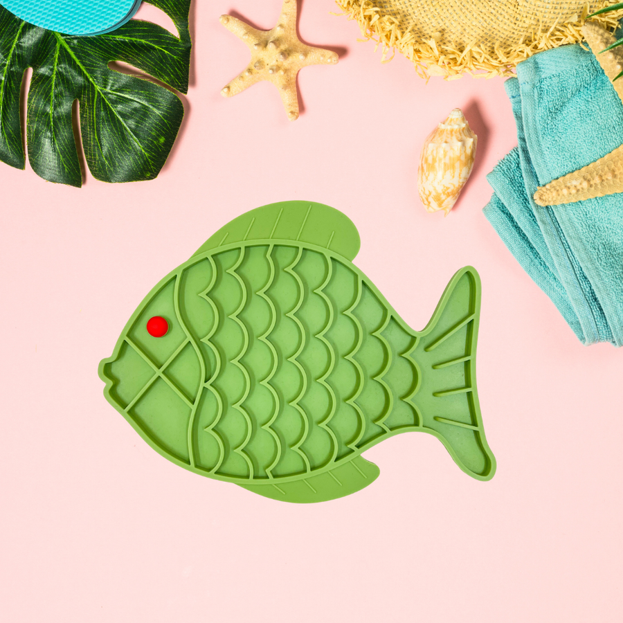 Tapis de Léchage Poisson Vert