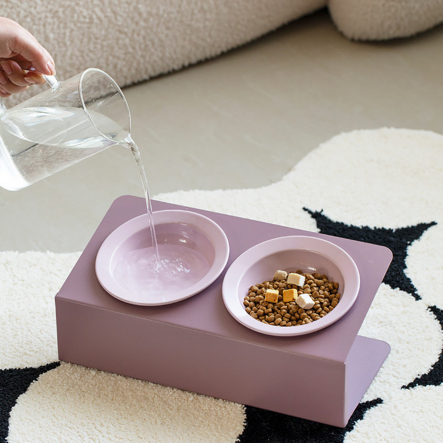 Gamelle Double Surélevée Lila