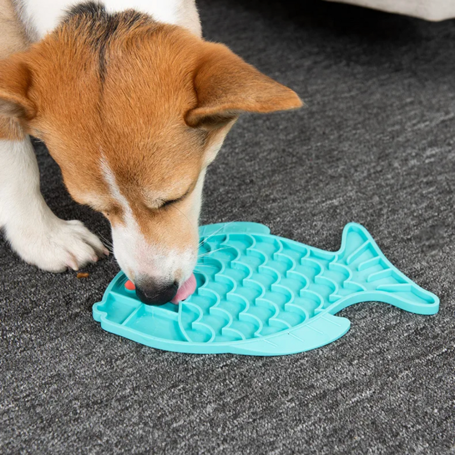 Tapis de Léchage Poisson Bleu