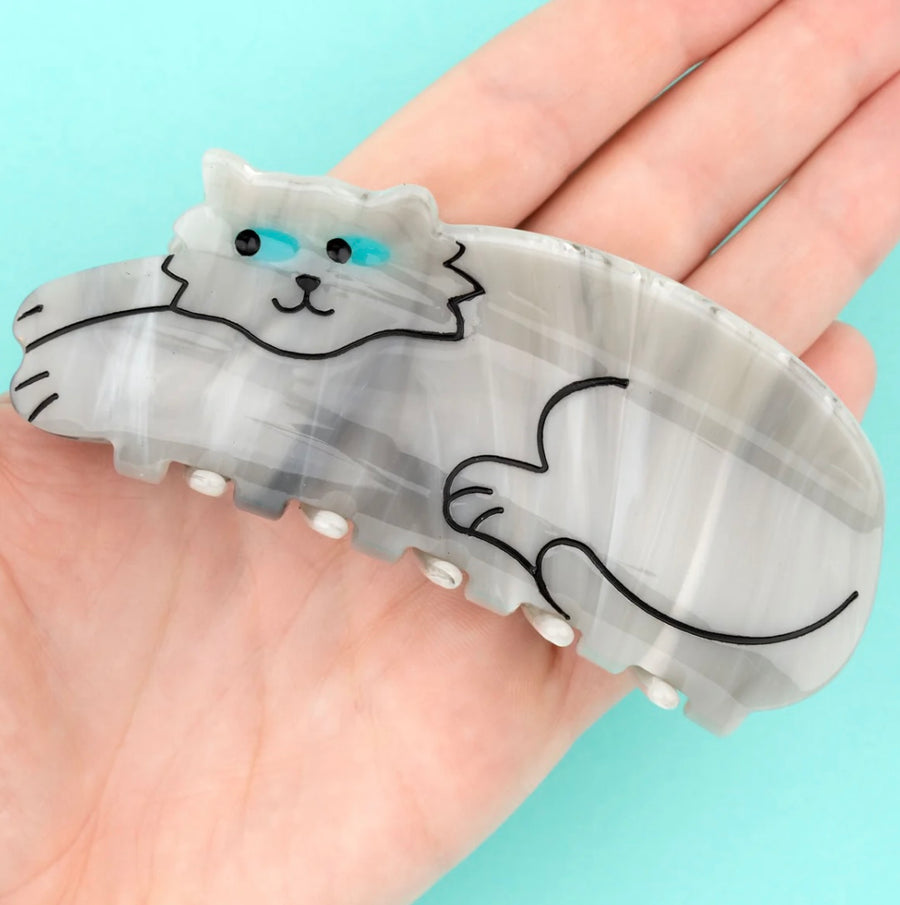 Pince à cheveux Chat Gris