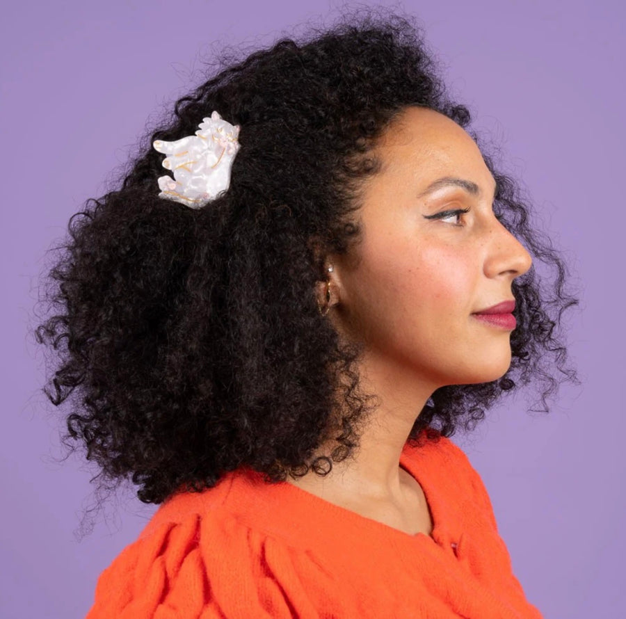 Pince à cheveux Chat Blanc