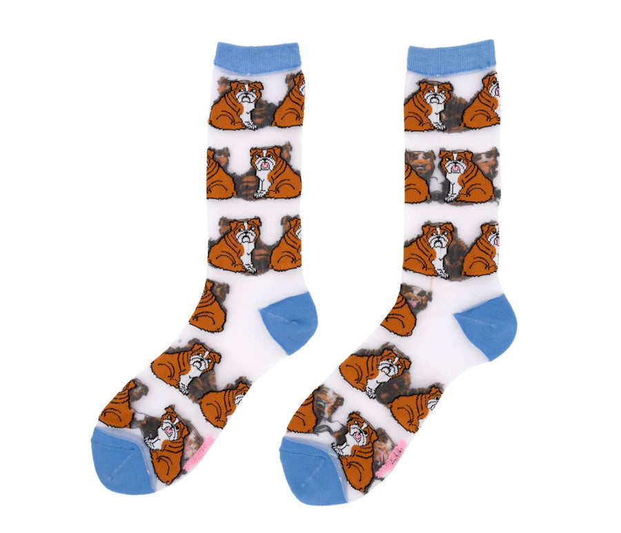 Chaussettes Transparentes Bouledogue Anglais