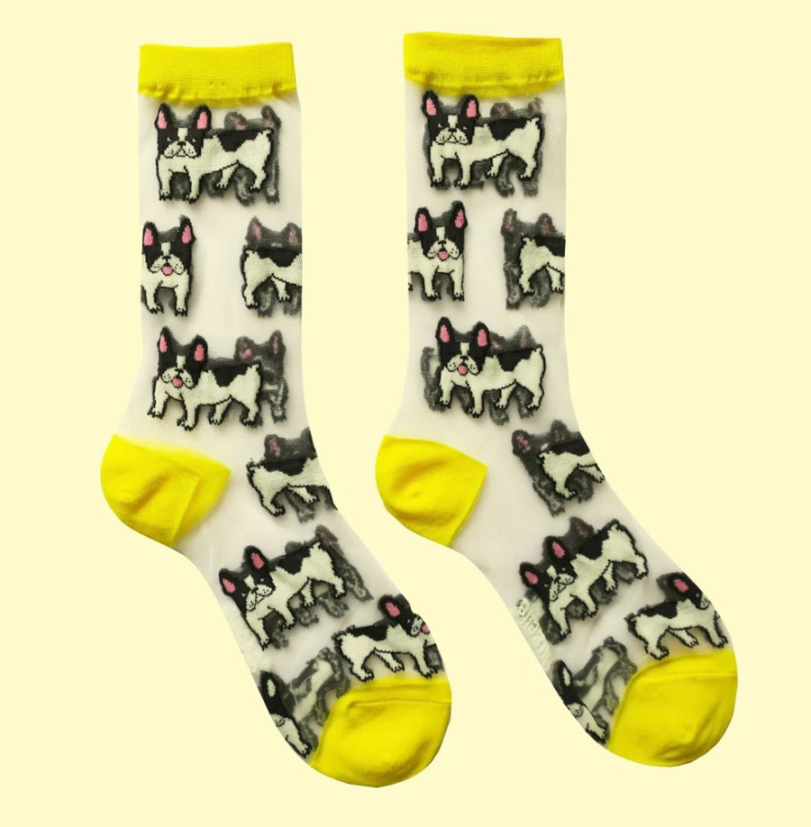 Chaussettes Transparentes Bouledogue