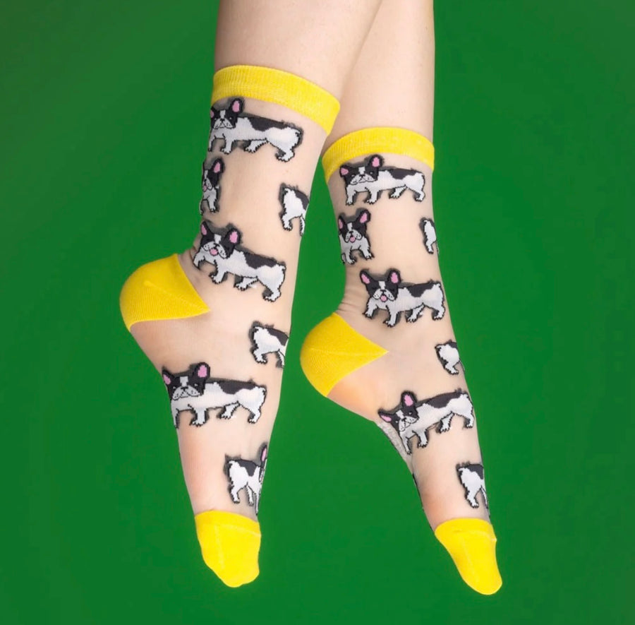 Chaussettes Transparentes Bouledogue
