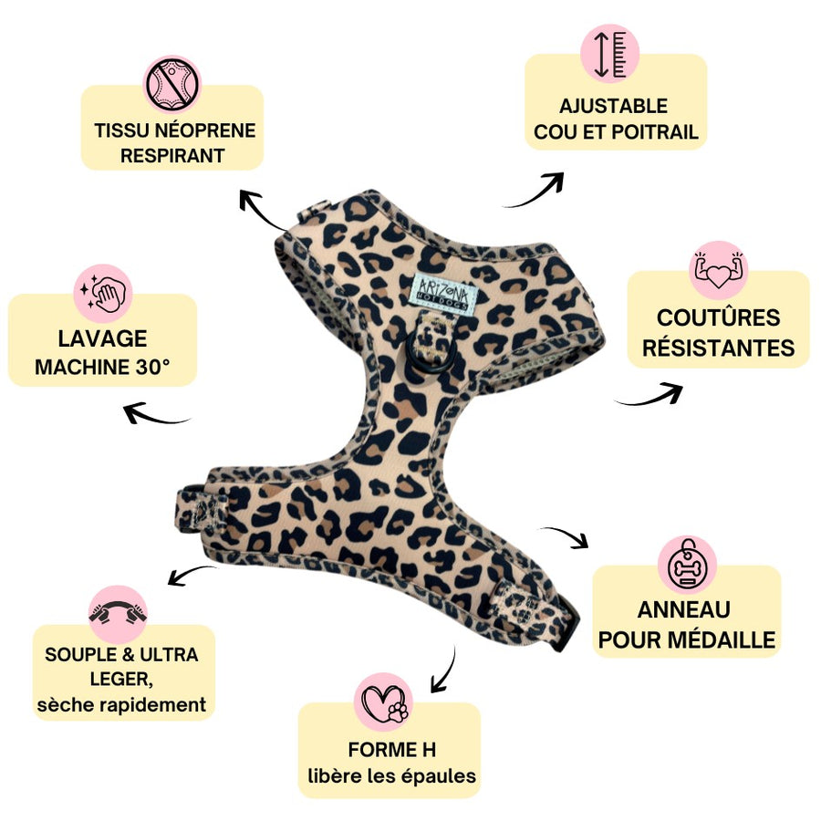 Harnais pour chien en H - Léopard