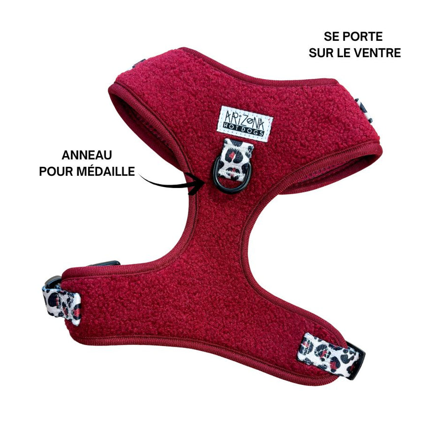 Harnais pour chien en H - Teddy Bordeaux