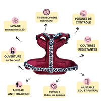 Thumbnail for Harnais pour chien anti-traction - Comfy Teddy Bordeaux